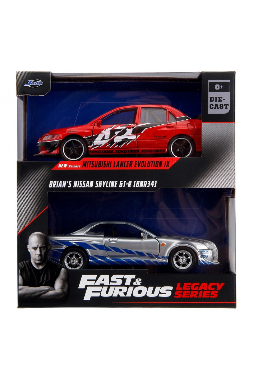 Набор машинок Форсаж 1:32 Mitsubishi Lancer Evolution IX / Nissan